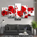 Poppy Daffodils Flower Floret Modern 5 Piece Split Artwork Image Canvas Print for Room Wall Garniture