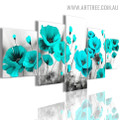 Poppy Bloom Floret Modern 5 Piece Multi Panel Image Canvas Painting Print for Room Wall Equipment