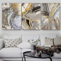 Colorful Brush Strokes Modern Abstract Heavy Texture Artist Handmade 2 Piece Multi Panel Canvas Oil Painting Wall Art Set For Room Decor