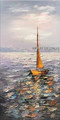Sailing Craft Contemporary Landscape Heavy Texture Artist Handmade Abstract Artwork Painting