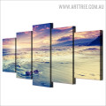 Beach Coast Sky Naturescape Modern Over Size Artwork Photo Canvas Print for Room Wall Garnish