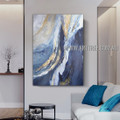 Curved Brush Strokes Modern Heavy Texture Artist Handmade Abstract Acrylic Painting for Room Flourish