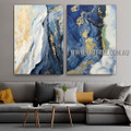 Spotted Design Abstract Modern Heavy Texture Artist Handmade 2 Piece Split Panel Canvas Painting for Room Adornment