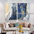 Spotted Design Modern Abstract Heavy Texture Artist Handmade 2 Piece Multi Panel Wall Art Canvas Painting for Room Decoration
