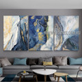 Dapple Splash Design Modern Abstract Artist Handmade Heavy Texture 3 Piece Multi Panel Wall Art Painting Set for Room Ornament