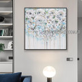 Grizzled Flowers Floral Modern Heavy Texture Artist Handmade Abstract Acrylic Painting for Room Garnish