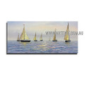 Sailing Ferry Seascape Heavy Texture Artist Handmade Contemporary Wall Art Painting