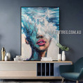 Girl Spot Modern Figure Heavy Texture Artist Handmade Abstract Art Painting for Room Ornament