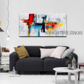 Multicolor Splash Modern Heavy Texture Artist Handmade Abstract Artwork Painting for Room Spruce