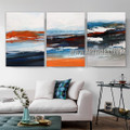 Jovial Specks Abstract Contemporary Artist Handmade Heavy Texture 3 Piece Multi Panel Canvas Painting Wall Art Set for Room Garnish