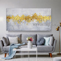 Golden Design Modern Heavy Texture Artist Handmade Abstract Art Painting for Room Adornment