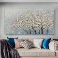 Floweret Arbors Botanical Modern Heavy Texture Artist Handmade Abstract Stretched Canvas Oil Painting For Office Decor