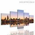 Water Reflection Modern Landscape 5 Piece Multi Piece Painting Image Canvas Print for Room Wall Tracery