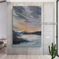 Sea Rocks Abstract Landscape Heavy Texture Artist Handmade Modern Wall Art Painting for Room Adornment