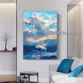 Sea and Sky Abstract Seascape Heavy Texture Artist Handmade Modern Art Painting for Room Garnish