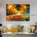 Magic of Lights Landscape Modern Heavy Texture Artist Handmade Abstract Art Painting for Room Getup