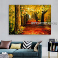 Wood Landscape Modern Heavy Texture Artist Handmade Abstract Painting for Room Garniture
