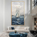 Sea Ripples Modern Heavy Texture Artist Handmade Landscape Art Painting for Room Flourish