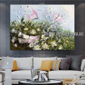 Varicolored Painted Lady Animal Modern Artist Handmade Heavy Texture Floral Art Painting for Room Outfit