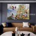 Multicolored Butterflies Modern Floral Artist Handmade Heavy Texture Animal Wall Art Painting for Room Garniture