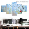 Snow Bird Modern 5 Piece Split Pattern Art Image Canvas Print for Room Wall Molding