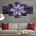 Tarnish Flower Abstract Modern 5 Piece Multi Panel Floral Image Canvas Art Print for Room Wall Getup