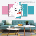 Marilyn Monroe Face Abstract Modern 5 Piece Large Size Painting Figure Image Canvas Print for Room Wall Arrangement