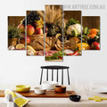 Fruits Junket Meat Food Modern Over Size Artwork Photo Canvas Print for Room Wall Garnish