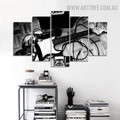 Musical Guitar Modern 5 Piece Multi Panel Abstract Image Canvas Painting Print for Room wall adornment
