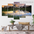 Basin-Mountain-Reflection-Landscape-5-Piece-Multi-Panel-Modern-Image-Canvas-Art-Print-For-Room-Wall-Assortment