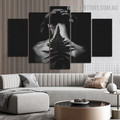 Nude Feme Abstract Modern 5 Piece Split Figure Art Image Canvas Print for Room Wall Trimming