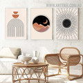 Natural Stars Firmament Sun Scandinavian 3 Multi Panel Stretched Landscape Modern Painting Picture Canvas Print for Room Wall Decor