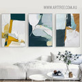 Slurs Design Abstract Modern Heavy Texture Artwork Framed 3 Piece Canvas Set For Room Wall Garnish