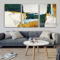 Dapple Flaws Abstract Modern Handmade Framed 3 Multi Panel Painting For Room Outfit