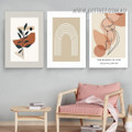 Essence Of Line Leaves Modern 3 Piece Painting Photo Geometric Abstract Framed Wall Art Canvas Print for Room Garniture