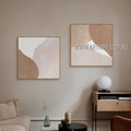 Curved Taints Art Abstract Scandinavian Framed 2 Piece Multi Panel Canvas Painting For Room Drape
