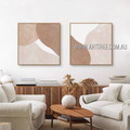 Curved Taints Art Abstract Scandinavian Handmade 2 Piece Multi Panel Wall Paintings For Room Décor