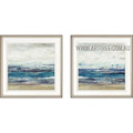 Sea Beach Artwork Landscape Vintage Artist Handmade Framed  2 Piece Multi Panel Oil Paintings