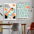 Quarterly Scansion Circles Geometric Framed 2 Panel Wall Vintage Painting Pic Canvas Print for Room Onlay