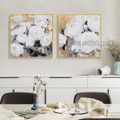 White Peonies Wall Art Floral Modern Framed 2 Piece Multi Panel Oil Painting For Room Onlay