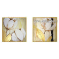 Flower Artwork Set Floral Vintage Artist Handmade 2 Piece Multi Panel Canvas Oil Painting