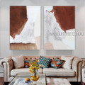 Splotches Artwork Abstract Modern 2 Piece Multi Panel Oil Painting For Room Molding