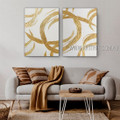 Wiggly Wall Art Set Abstract Modern Handmade 2 Piece Multi Panel Painting For Room Garnish