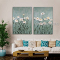 Floral Plants Wall Art Modern Handmade Framed 2 Piece Multi Panel Painting For Room Onlay