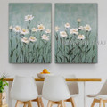 Floral Plants Wall Art Modern Handmade Framed 2 Piece Multi Panel Painting For Room Drape