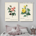 The Raphael Of Flowers Leaves Modern Stretched 2 Panel Wall Art Photograph Floral Minimalist Canvas Print for Room Equipment