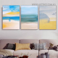 Chromatic Stigma Stretched Abstract Watercolour Scandinavian Art Image 3 Piece Canvas Print for Room Wall Finery