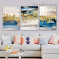 Hued Maculas Spots Modern 3 Piece Framed Abstract Painting Photograph Canvas Print for Room Wall Trimming