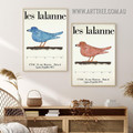 Les Lalanne Bird Framed 2 Panel Abstract Typography Wall Minimalist Modern Pic Canvas Print For Room Disposition