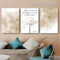 Be Like The Flower Art Abstract 3 Panel Modern Photo Framed Floral Canvas Print for Typography Room Wall Decor